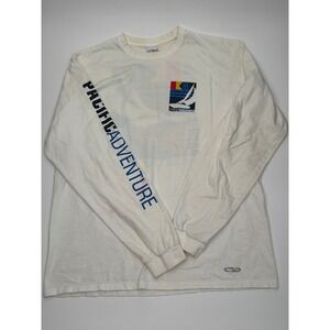 Crazy Shirts Hawaii Pacific Adventure White Long‎ Sleeve Graphic T-Shirt Mens M